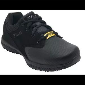 Fila MEMORY LAYERS Womens Black 0160-001 WIDE Slip Resistant Work Sneaker Shoes